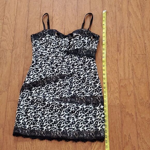 Bebe Black & White Cheetah Print Mini Dress - Picture 9 of 14